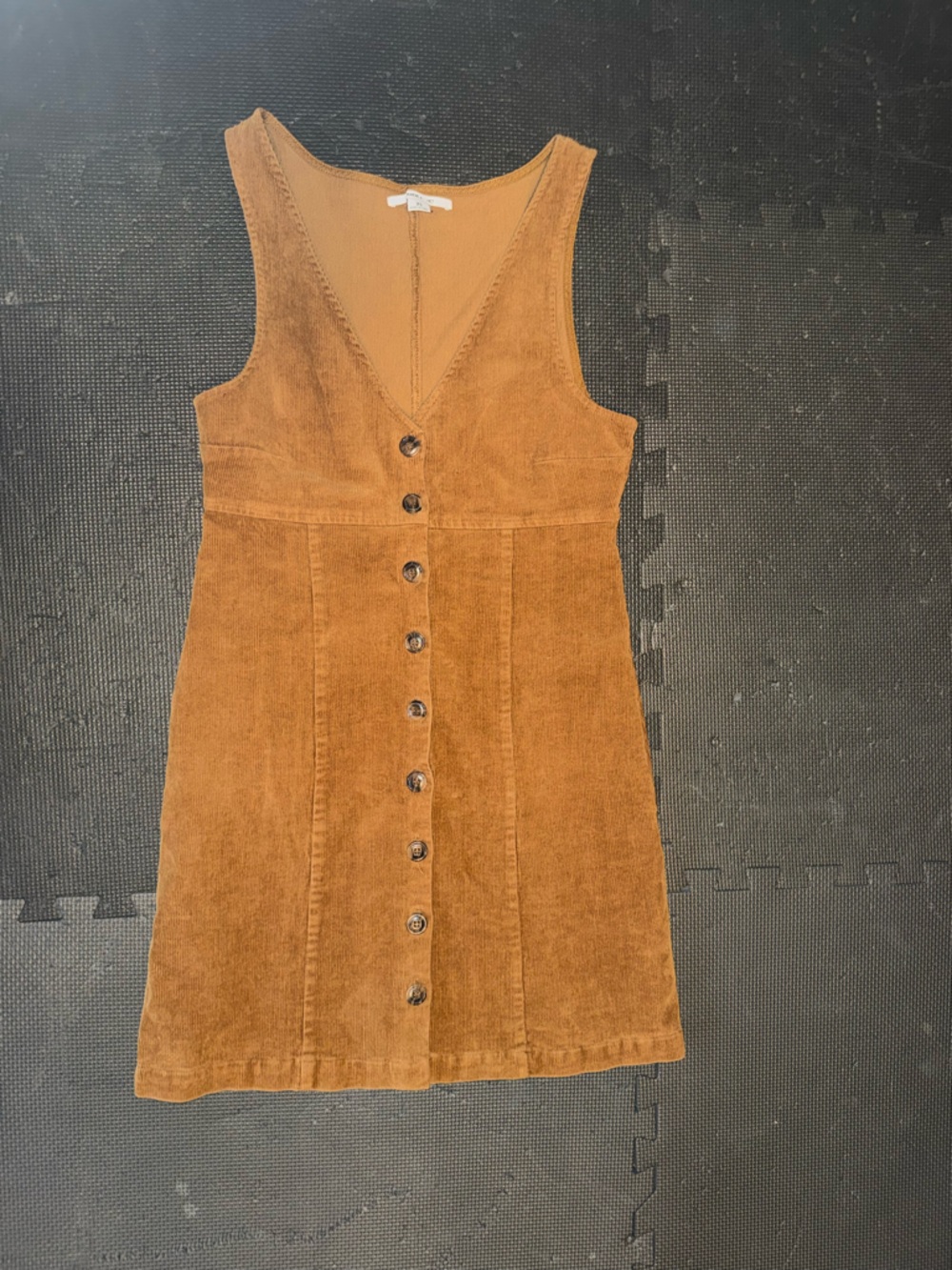 O'Neill Rust Brown Corduroy Button-Front Dress
